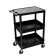 Luxor STC211-B Utility Cart, Flat Top, Middle/Bottom Tub Shelves (2.75" Deep each), Black, 24"W x 18"D x 36.5"H, with (4) 4" Heavy Duty Casters (2 with Locking Brakes), Maximum Weight Capacity 300lbs, Assembly Required (DROP SHIP ONLY)
