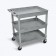 Luxor TC111-B Tub Cart, Three Shelves (2.75" Deep each), Black, 32"W x 24"D x 37.25"H, with (4) 4" Heavy Duty Casters (2 with Locking Brakes), Maximum Weight Capacity 400lbs, Assembly Required (DROP SHIP ONLY)