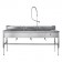 Blickman Industries 162DSHY017 Decontamination Station 116"W x 26 1/2"D, Hydraulic Lift, (8") Backsplash, (3) 25"W x 18"H x 10"D Bowls, (3) Waste Lever Drains, Bowls Etched w/Gallon & Liter Measures (DROP SHIP ONLY)