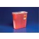 Multi-Purpose Red Container, 2 Gal, Clear, Hinged Lid, 10"H x 7¼"D x 10½"W, 20/cs (28 cs/plt) (Continental US Only)
