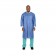 Lab Coat, SMS, Disposable, No Collar, Snap Front, Pockets, Medium, Ceil Blue, 10/pk, 10 pk/cs (Continental US Only)
