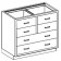 Blickman Industries 2013635000 Base Cabinet 35"W x 35 3/4"H x 22"D, (4) 1/4-1/2 Drawers (DROP SHIP ONLY)