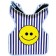 Palmero 27HAPPYFACE Protectall X-Ray Apron, Child w/Collar, Lead-lined, .3MM Thickness. 20" x 20, Blue and White Stripes w/Happy Face (US SALES ONLY)
