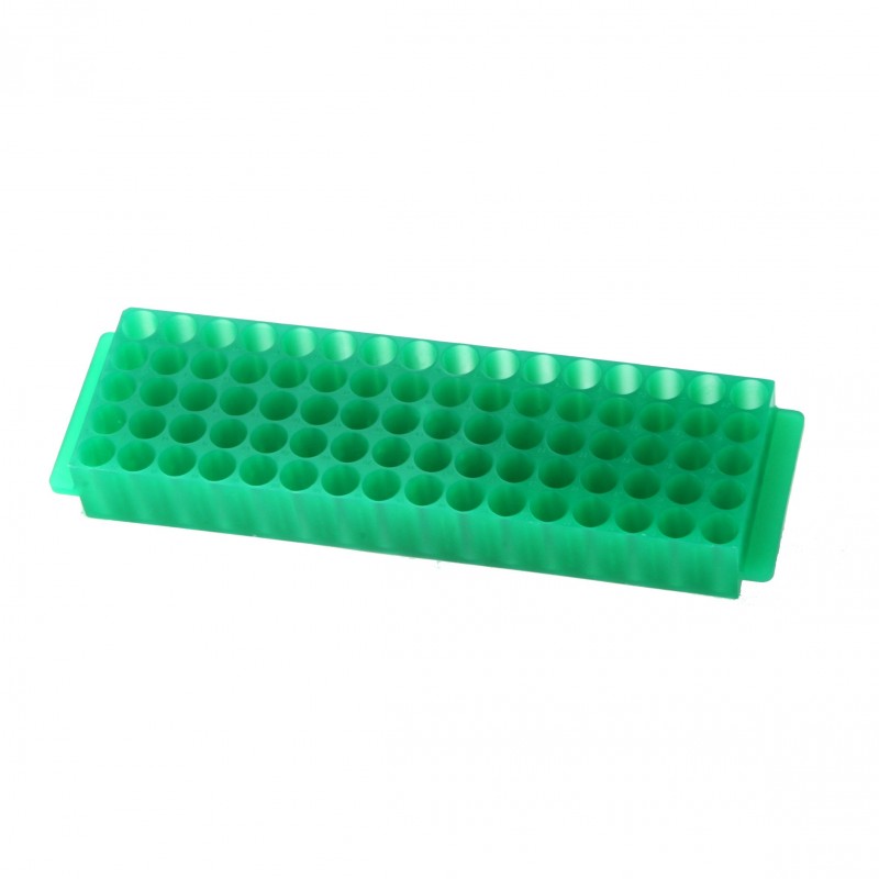 0063 Bio Plas 80-Well Microcentrifuge Tube Rack, Fits 0.5, 1.5, 1.8, 2.0mL Tubes, Green