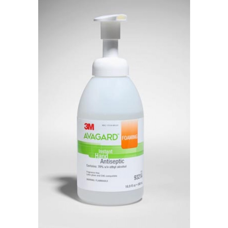 3M Health Care 9321A Instant Hand Antiseptic, Foam, 500mL, Pump Bottle, 12/cs (Item is considered HAZMAT and cannot ship via Air or to AK, GU, HI, PR, VI) (Continental US+HI Only) (Non-Refundable; Non-Returnable; Non-Cancellable)