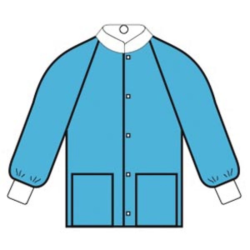 O&M Halyard 10078 Professional Jacket, Blue, Large, 24/cs (US Only)
