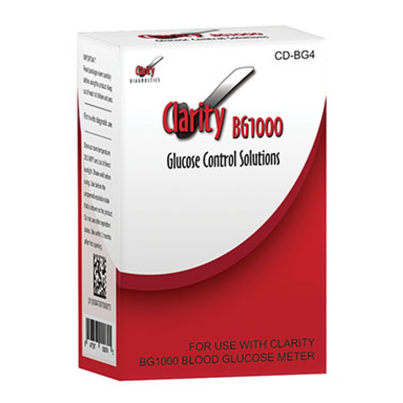 Clarity Diagnostics, LLC CD-BG4 Clarity BG1000 Glucose Controls Set, (1) Vial of Normal, (1) Vial of High Controls, 1/bx