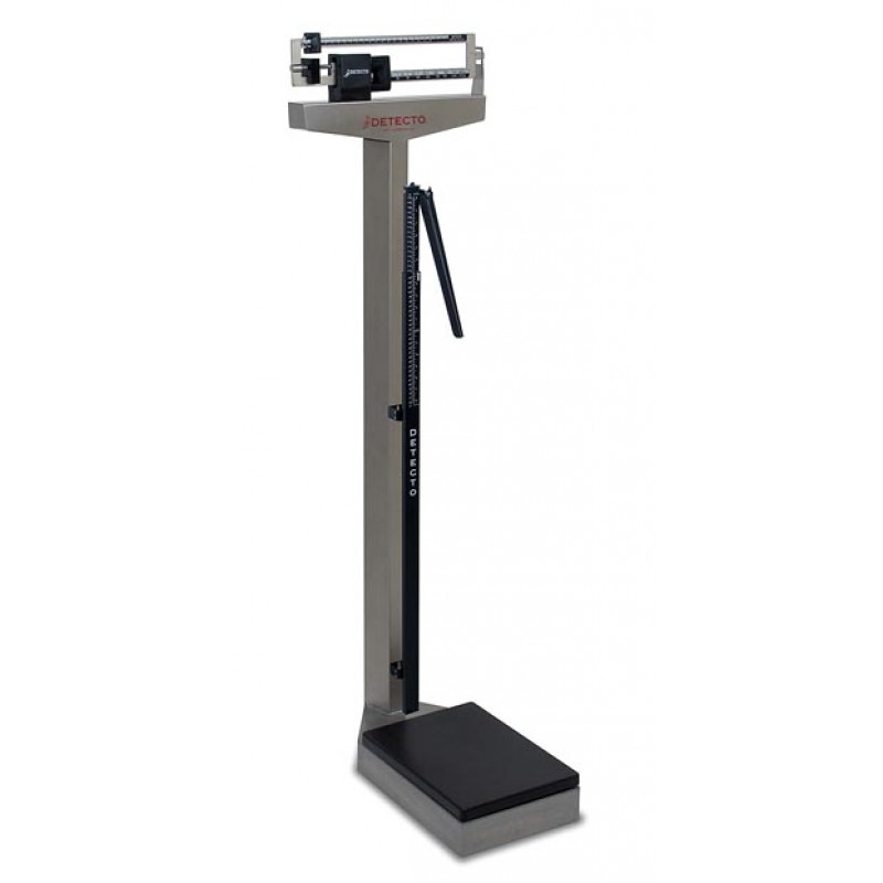 Detecto 339S Physician's Scale, Stainless Steel, Weigh Beam, 400 lb X 4 Oz / 175 kg X 100 G, Height Rod (DROP SHIP ONLY)