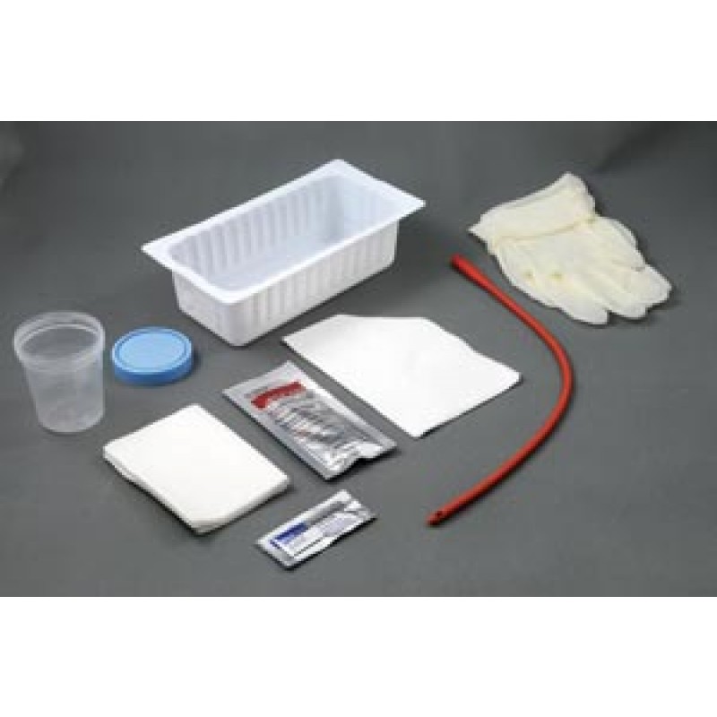 Amsino International, Inc. AS87114 Urethral Catheter Tray, 14FR Red Rubber Urethral Catheter, Sterile (This Item Contains Latex), 20/cs