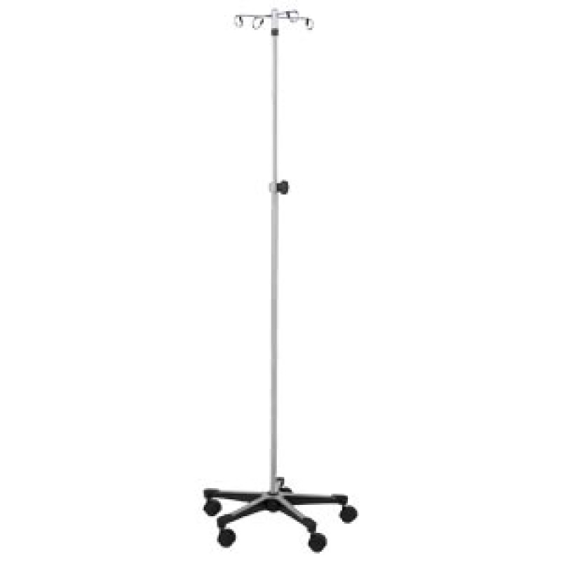 Blickman Industries 0561315400 IV Stand, 4 Hook, Tru Loc Mechanism, 5 Leg, Cast Aluminum Base (DROP SHIP ONLY)