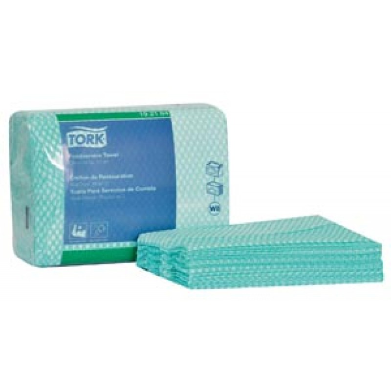 Essity Professional Hygiene North America, LLC 192184 Cleaning Towel, Z Fold, 1-Ply, Green/ White, 14.8" x 11.8", 80 sht/pk, 4 pk/cs