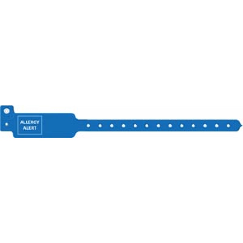 Medical ID Solutions 3102AA Wristband, Adult/ Pediatric, 10", Tri-Laminate, Allergy Alert, Blue, 250/bx