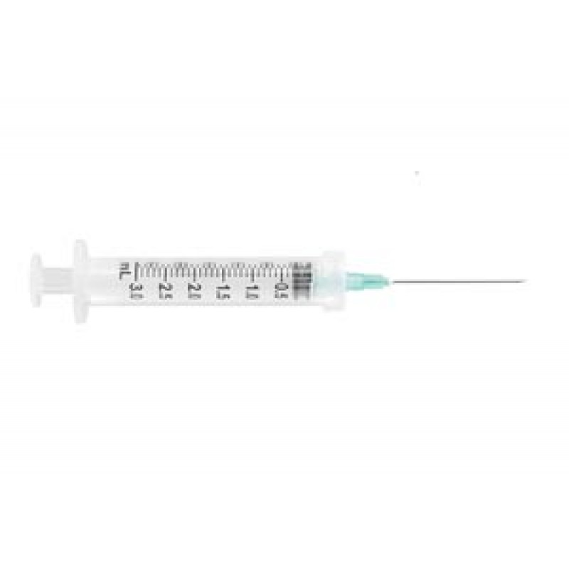 UltiMed, Inc. 63003 Safety Syringe, Detachable Needle, 3mL, 21G x 1 ½", 100/bx