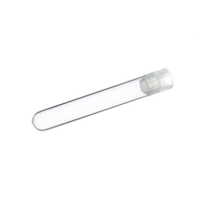5 mL Cryo.s Tube, PP, Sterile, Internal Thread Natural Cap, Round Bottom, 100 White Cap Inserts per CS
