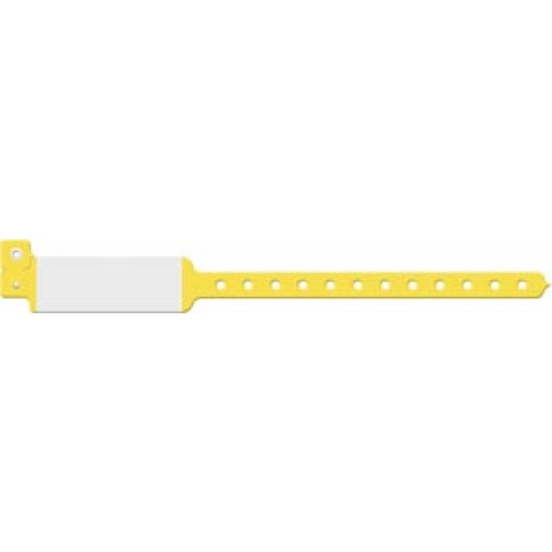 Medical ID Solutions 126 Wristband, Adult/ Pediatric, Imprinter Vinyl, Yellow, 500/bx