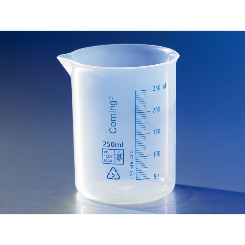 Corning 1000P-600 Corning® Reusable Plastic Low Form 600 mL Beaker, Polypropylene, Graduated