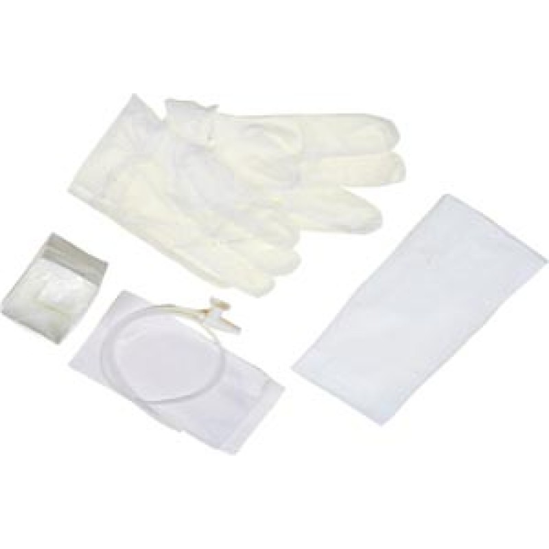 Amsino International, Inc. AS385 Catheter Kit, 14FR, Pop-Up Solution Cup & 1 pr of Vinyl Gloves, 50/cs (70 cs/plt)