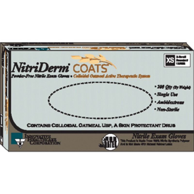 Innovative Healthcare Corp., Inc. 125352 Gloves, X-Large, Exam, Nitrile, Non-Sterile, PF, Colloidal Oatmeal, Therapeutic, 200/bx, 10 bx/cs