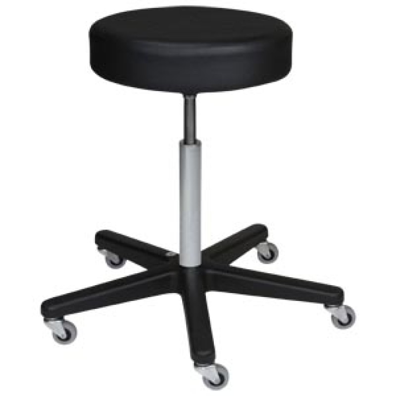 Blickman Industries 1021113125 Exam Stool 1113, Black, (5) Leg, Black Composite Base (DROP SHIP ONLY)