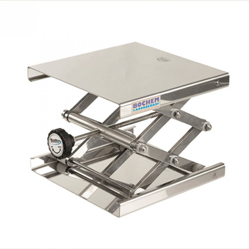 B11130 BrandTech Lab Jack, Stainless Steel, 30 kg Max Capacity, 6 cm Max Height, 20 cm x 20 cm Plate Dimensions