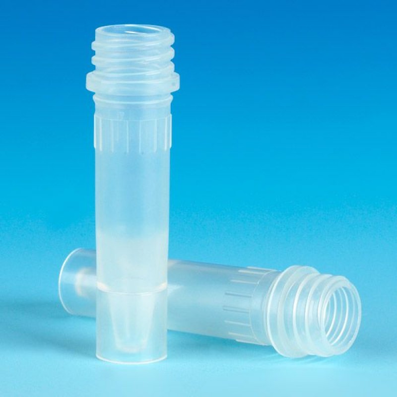 Globe Scientific 1.5 mL Screw-Cap Microcentrifuge Tube, Natural, No Cap