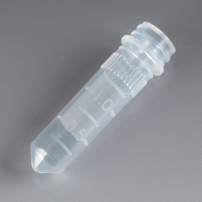 Globe Scientific 2.0 mL Conical Screw-Cap Microcentrifuge Tube, Natural, No Cap