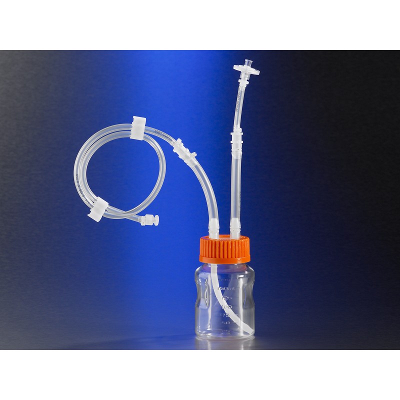 Corning 11650 Corning® 150 mL Easy Grip Polystyrene Storage Bottles with Dip Tube, with 0.2 µm MLL/FLL Filter, MLL