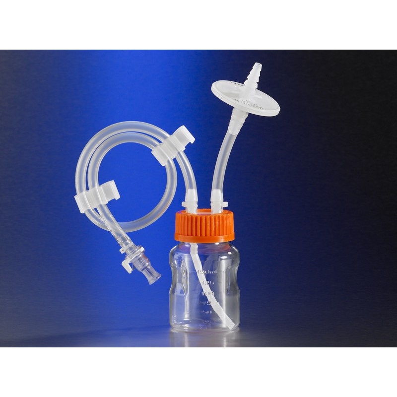 Corning 11651 Corning® 150 mL Easy Grip Polystyrene Storage Bottles with Dip Tube, with 0.2 µm PTFE Filter, MPC