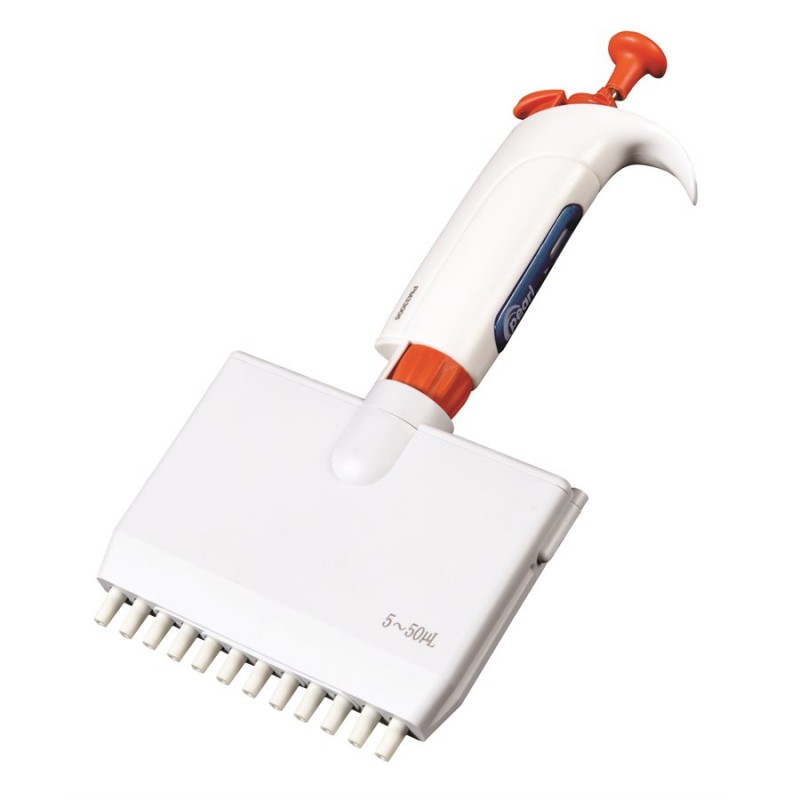 HS120217Heathrow Scientific  Air Displacement ,12 Channel 30 - 300 µL Manual Adjustable Volume  Set of 1 Orange