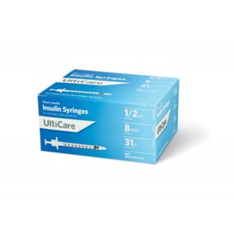 UltiMed, Inc. 9459 Insulin Syringe, 1/2cc, 31G x 5/16", 100/bx