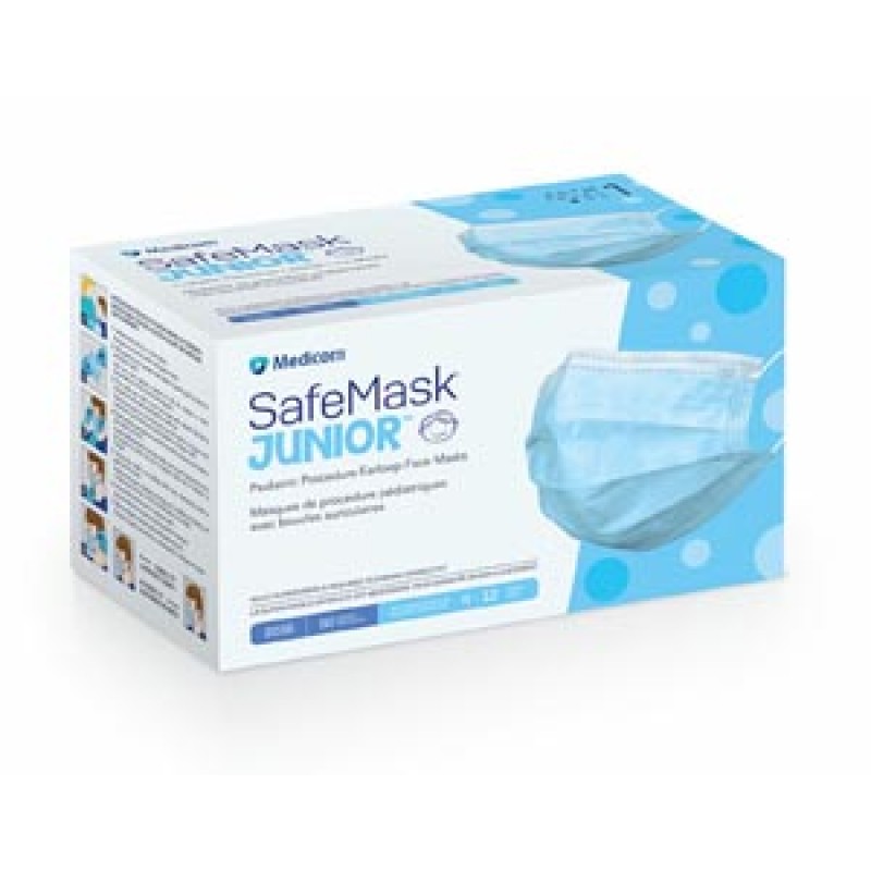 Medicom, Inc. 2035 SafeMask® Junior Earloop Face Mask, ASTM L1, Blue, 50/bx, 10 bx/cs (Not Available for sale into Canada)
