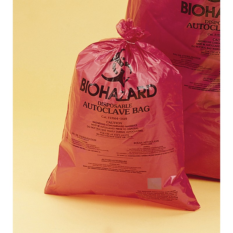 13165-3748 Bel-Art Biohazard Bag , HDPE, 37" W   X   48" H, Red, 0.5 mm Thickness (Pack of 200)