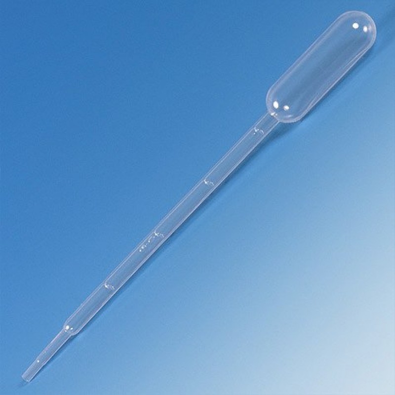 Globe Scientific 5.0 mL Large Bulb Transfer Pipettes, Graduated, Sterile, Individually Wrapped, Case of 400