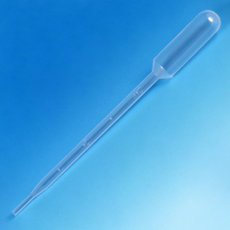 Globe Scientific 5.0 mL Large Bulb Transfer Pipettes, Graduated, Sterile, Box of 100