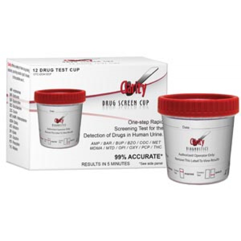 Clarity Diagnostics, LLC OTC-DOA12CP Clarity 12 Drug Round Cup, OTC Approved For Home Use 8/bx