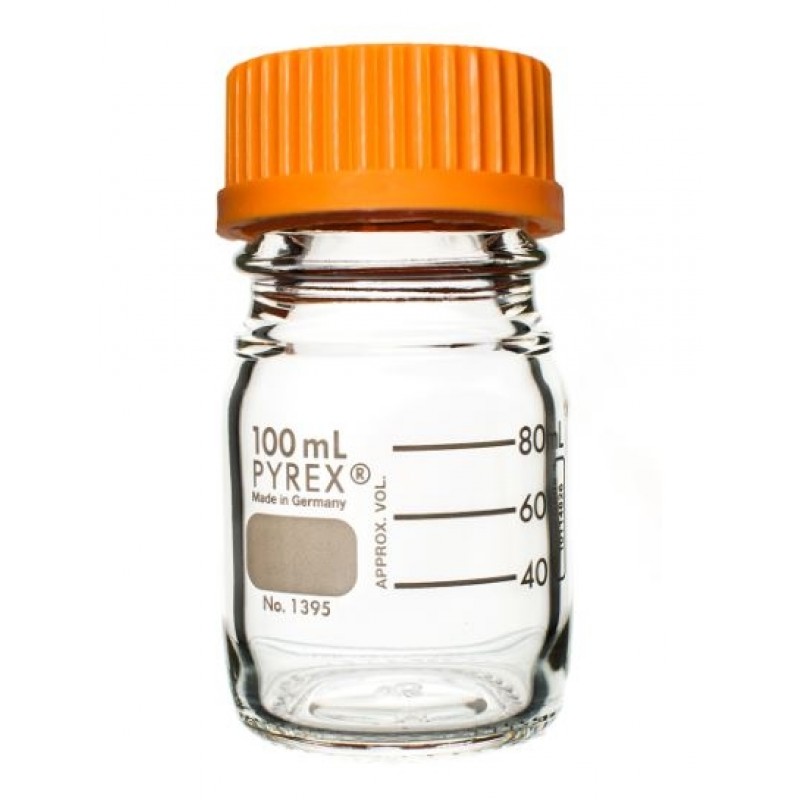 Corning 1395-100 PYREX® 100 mL Round Media Storage Bottles, with GL45 Screw Cap