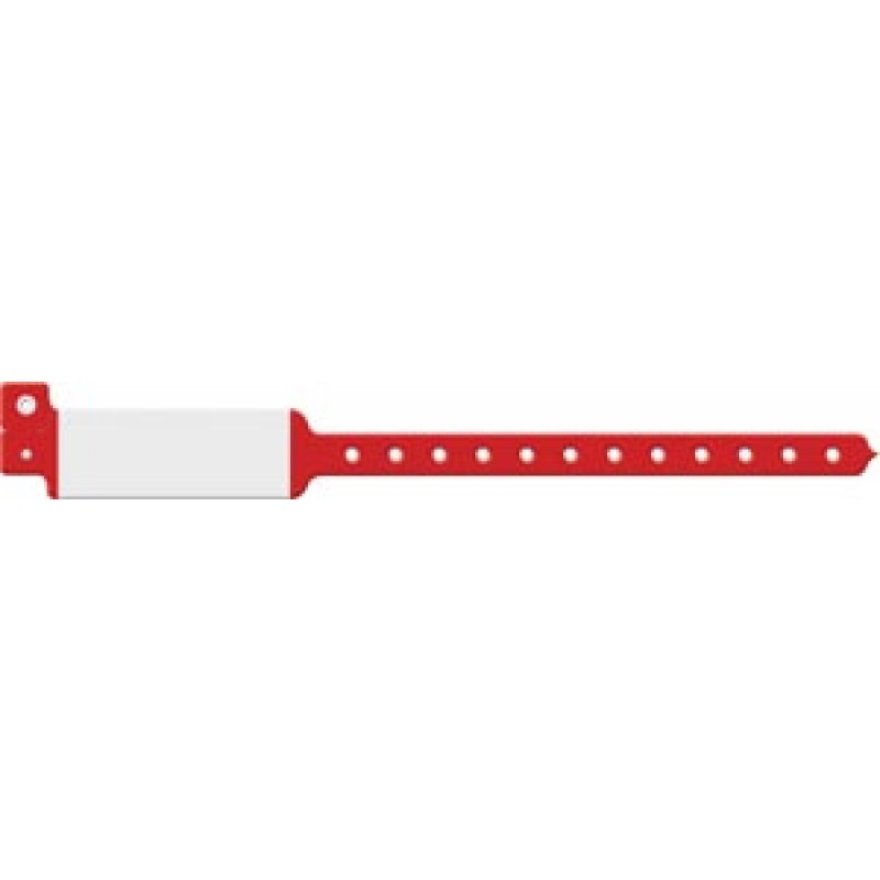 Medical ID Solutions 124C Wristband, Adult/ Pediatric, Imprinter Vinyl, Custom Printed, Red, 500/bx