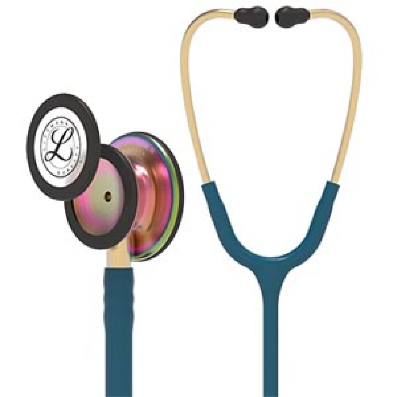 3M Health Care 5807 Stethoscope, Rainbow Finish, Caribbean Blue Tube, 27" (Continental US+HI Only) (Littmann items are only available for sale online by distributors authorized by 3M Littmann)