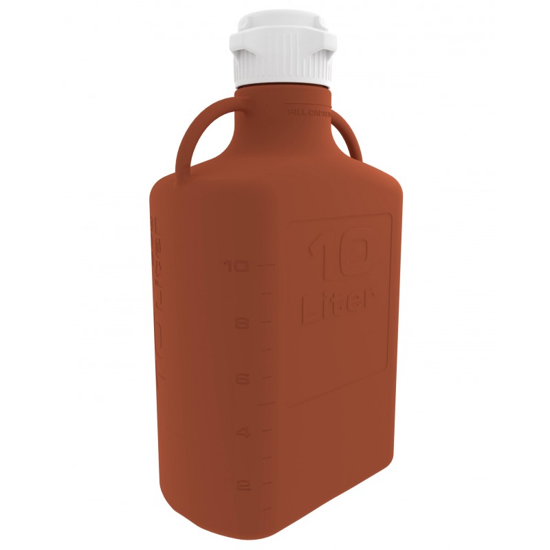 15K-2111-OEM EZgrip® Carboy, 10L, Amber HDPE, 83B Cap, Foxx Life Sciences 