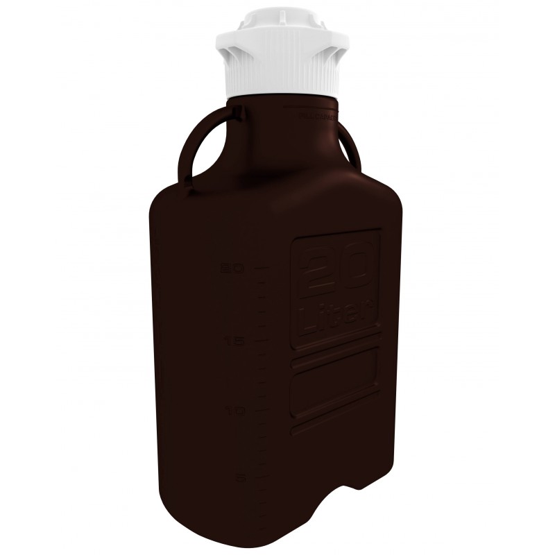 15N-3121-OEM EZgrip® Carboy, 20L, Dark Amber PP, 120mm Cap, Foxx Life Sciences 