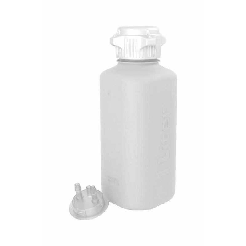 165-1102-OEM HD Bottle, 1L, PP, 53B Cap with 1/4" Hose Barb Adapter, Foxx Life Sciences 