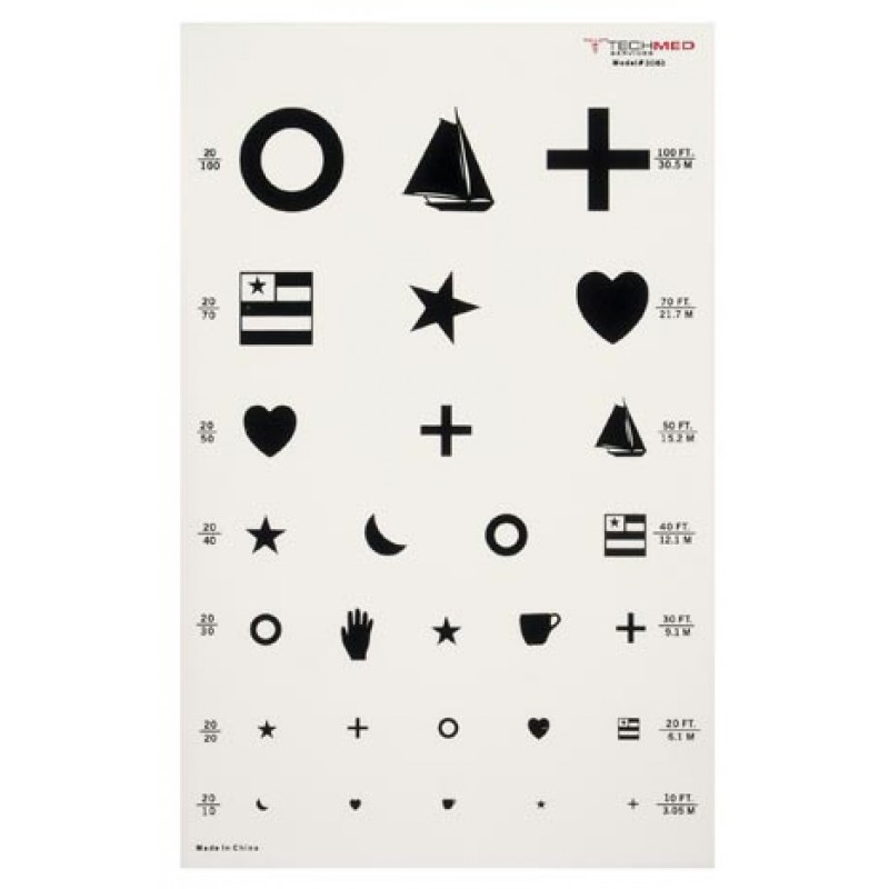 Dukal Corporation 3063 Illuminated Kindergarten Eye Test Chart, 20 ft (To Be DISCONTINUED)
