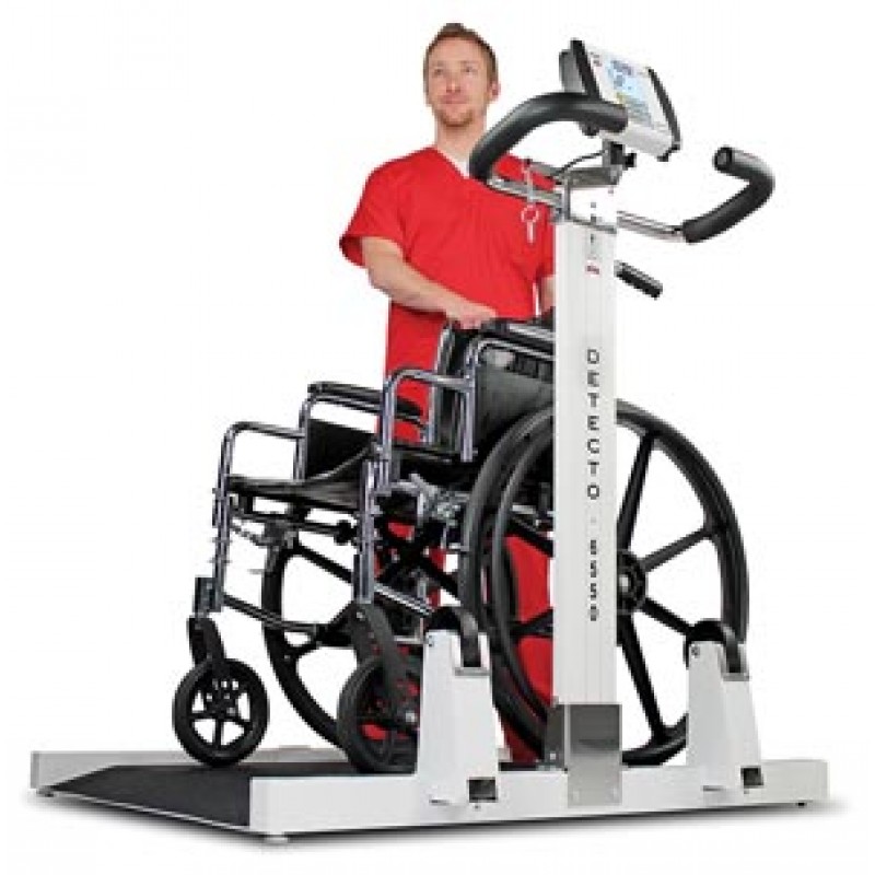 Detecto 6550 Wheelchair Scale, Portable, Digital, Folding Column, 1000 lb x .2 lb, 32" x 36" (DROP SHIP ONLY)