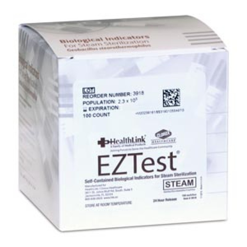 EDM3 Company LLC 3918 EZTest Steam, Plastic vial, 100/bx (US Only)