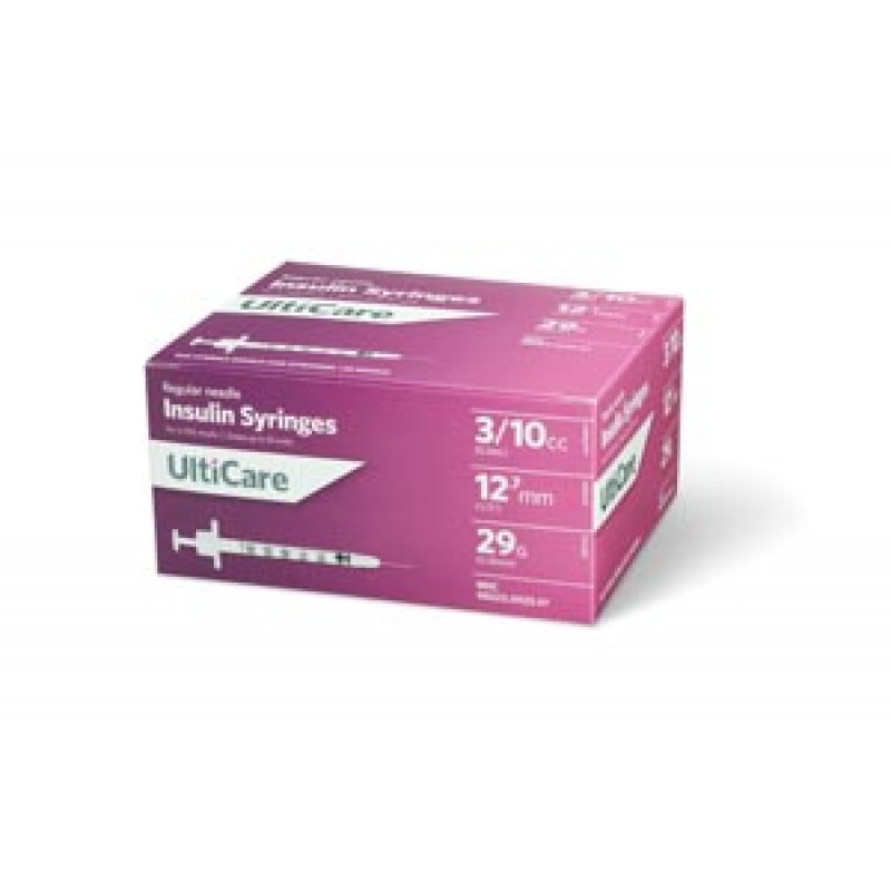 UltiMed, Inc. 9239 Insulin Syringe, 3/10cc, 29G x ½", 100/bx