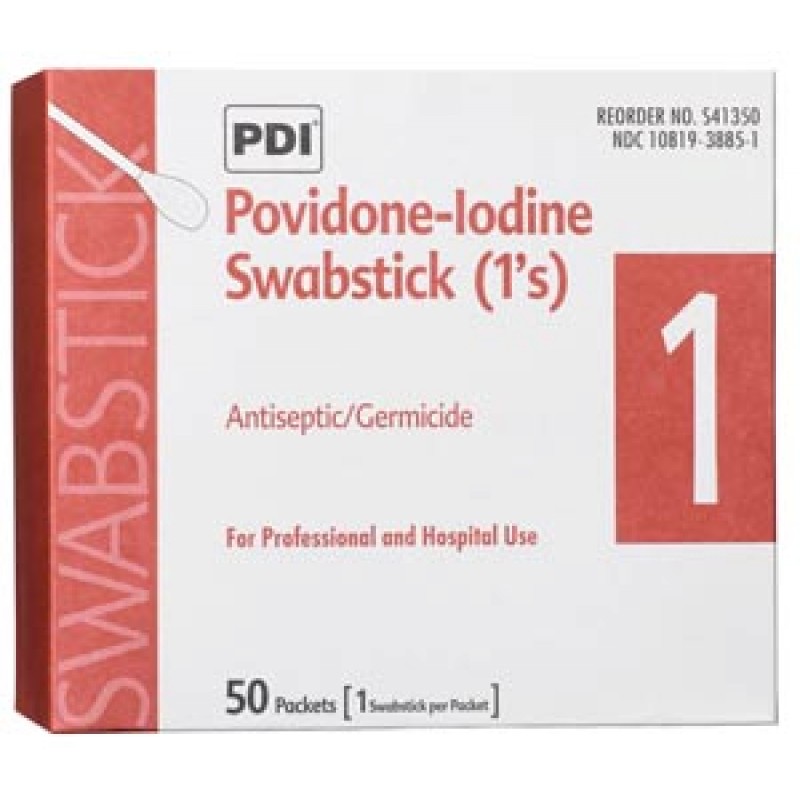 PDI - Professional Disposables, Intl. S41350 PVP Iodine Prep Swab 1s, 1/pk, 50 pk/bx, 10 bx/cs (52 cs/plt) (US Only) (Products cannot be sold on Amazon.com or any other 3rd party site)