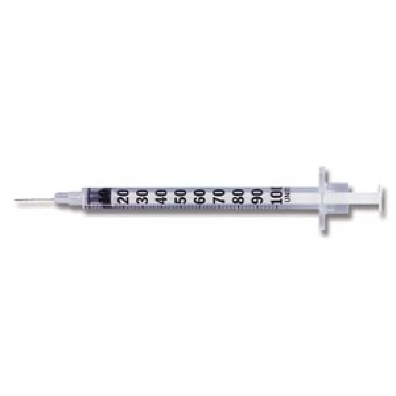 BD 329410 Insulin Syringe, 1mL, Permanently Attached Needle, 28G x ½", Self-Contained, U-100 Micro-Fine IV, Orange, 100/bx, 5 bx/cs (Temp Sensitive; Non-Returnable) (Continental US Only) (Drop Ship Requires Pre-Approval)