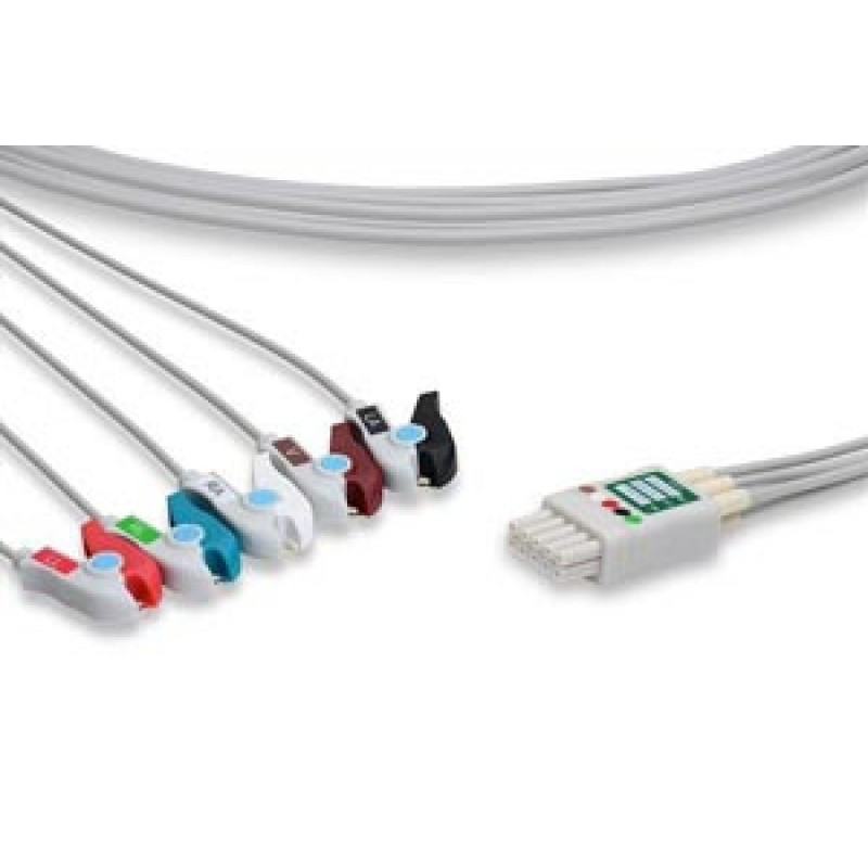 Cables and Sensors LDT5-90P0 ECG Leadwire, 5 Leads Pinch/Grabber, Mindray > Datascope Compatible w/ OEM: 0012-00-1514-01, 0012-00-1514-02, 0012-00-1514-03, LW-3910S29/5A (DROP SHIP ONLY) (Freight Terms are Prepaid & Added to Invoice - Contact Vendor for S