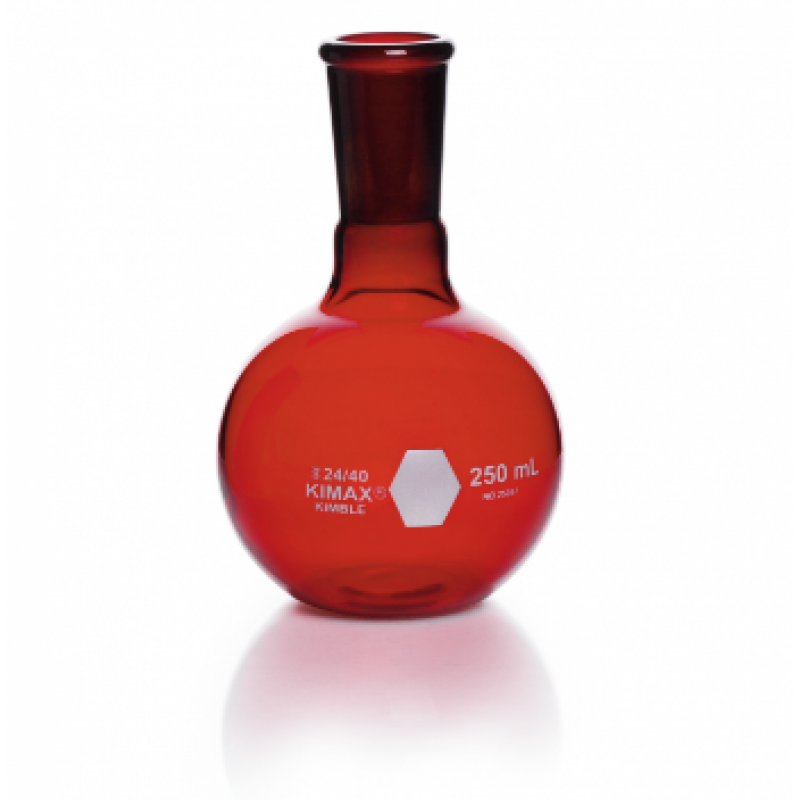 KIMBLE RAY-SORB 25057-250 Flat Bottom Short Neck Boiling Flask, 24/40, 250 mL