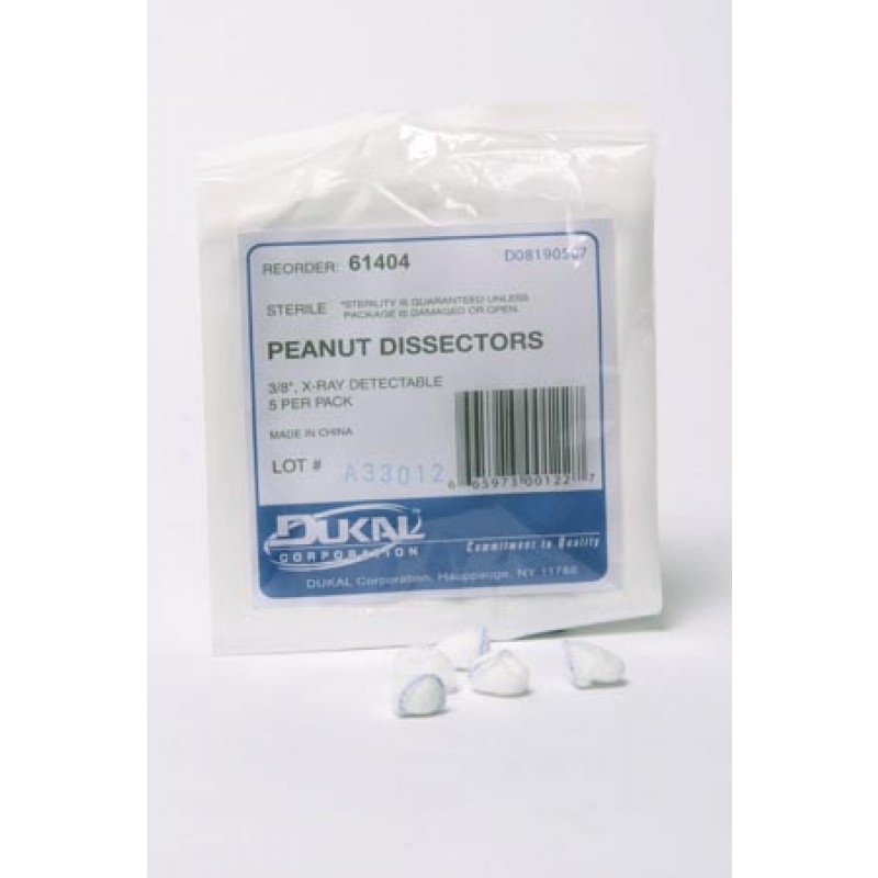 Dukal Corporation 61404 Peanut Sponge, Sterile 5s, No Holder, 5/pk, 40 pk/cs